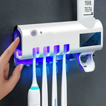 Dispensador Automático de Pasta + Organizador de Cepillos 3 en 1 con Luz UV
