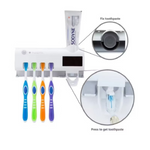 Dispensador Automático de Pasta + Organizador de Cepillos 3 en 1 con Luz UV